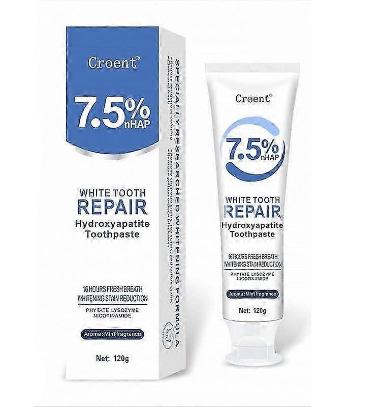 Hydroxyapatite Toothpaste for Advanced Enamel Protection, Gentle and Effective Formula, 7.5% Nano Hydroxyapatite Fluoride-Free Toothpaste for Sensitiv