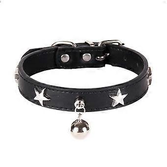 Dog Collar with Bell and Star Studs,Dog Necklace for Cat Puppy Small Medium Large Dog Collar Pet Collar Adjustable Length XS