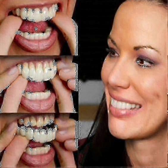 A Pair Upper & Lower Denture Instant Smile Comfort Fit Flex Cosmetic Teeth Denture Teeth Top Cosmetic Veneer_l28