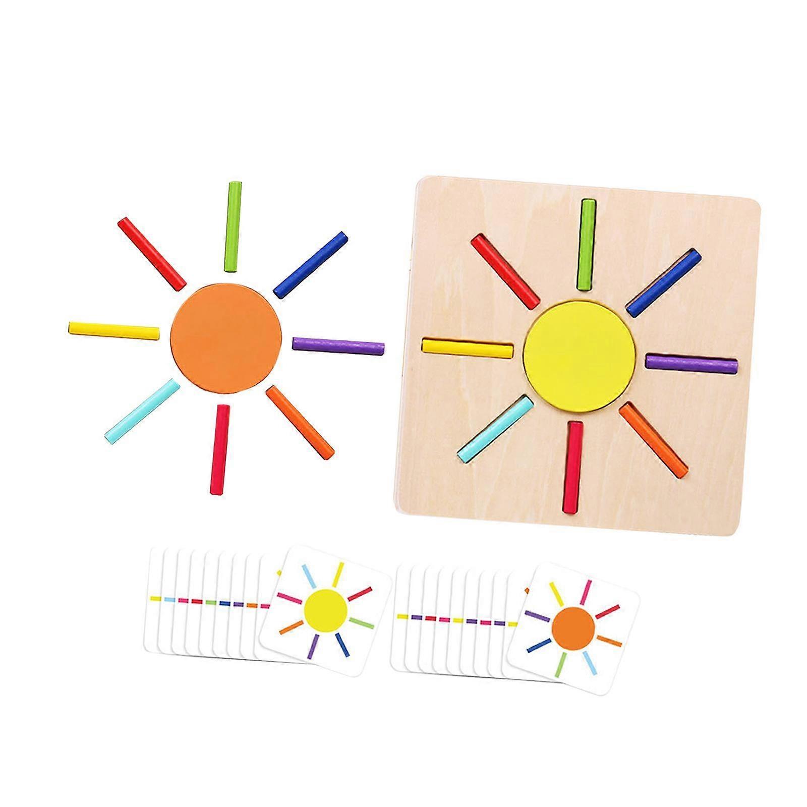 Color Sorting Puzzle Sensory Toy Wooden Learning Color Sorting Toy for Kids