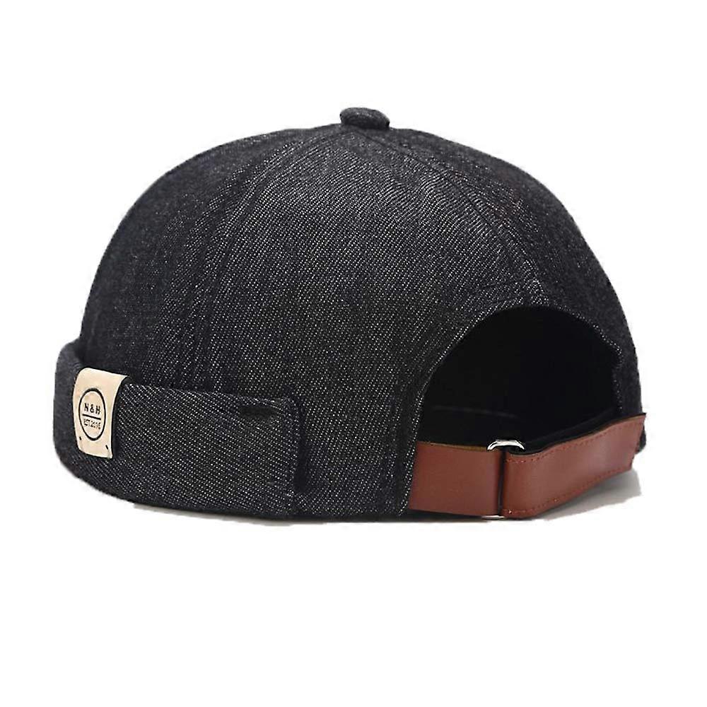 Retro Rolled Cuff Docker Cap Beanie Knit Beanie Adjustable Brimless Fit Rolled Cuff Style