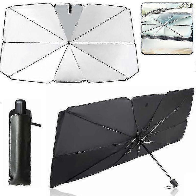 Car Sunshade Windshield Sun Shade, Titanium Silver Cloth Foldable Windshield Sun Shade Umbrella