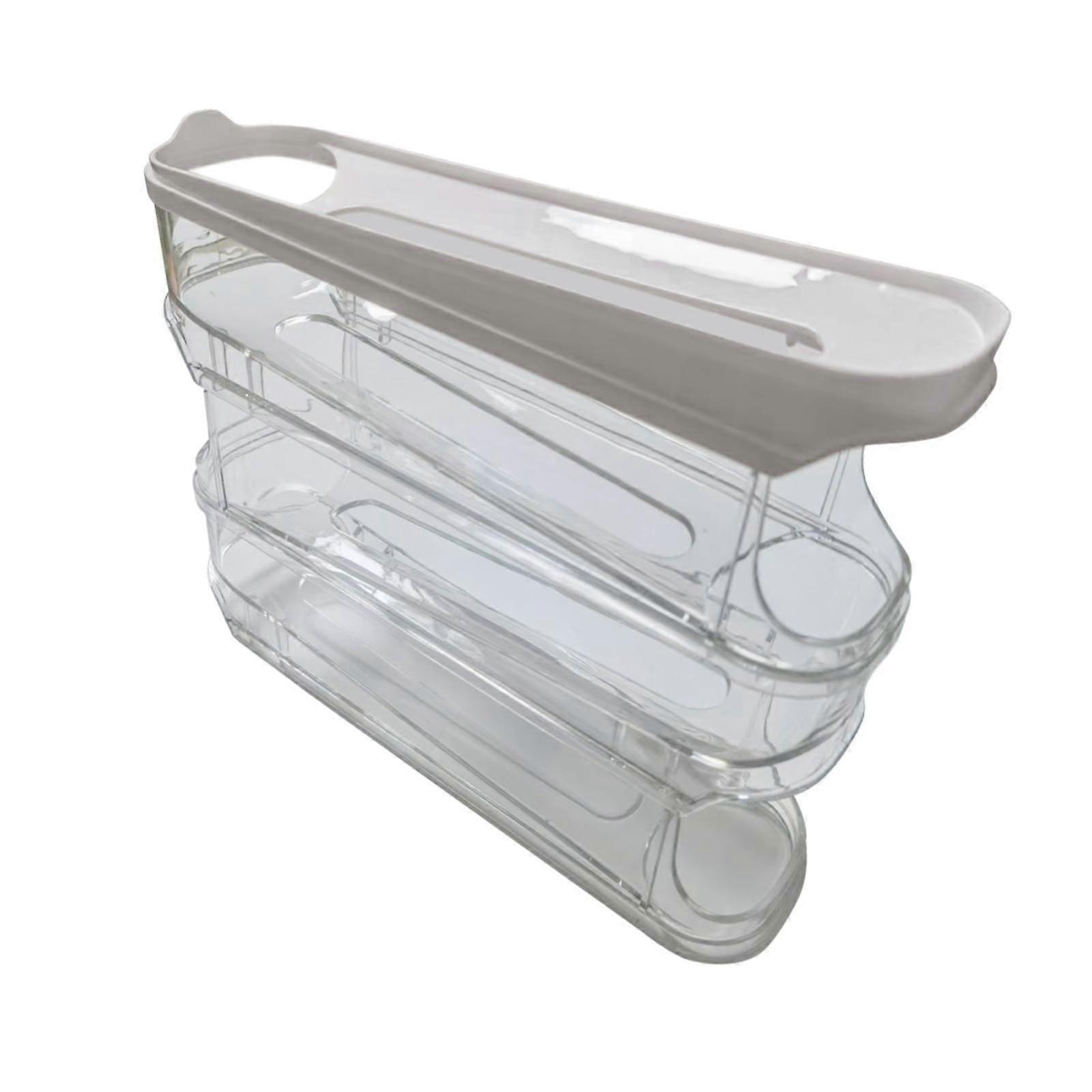 Refrigerator Rolling Egg Dispenser Egg Holder for Cabinet Countertop Counter white