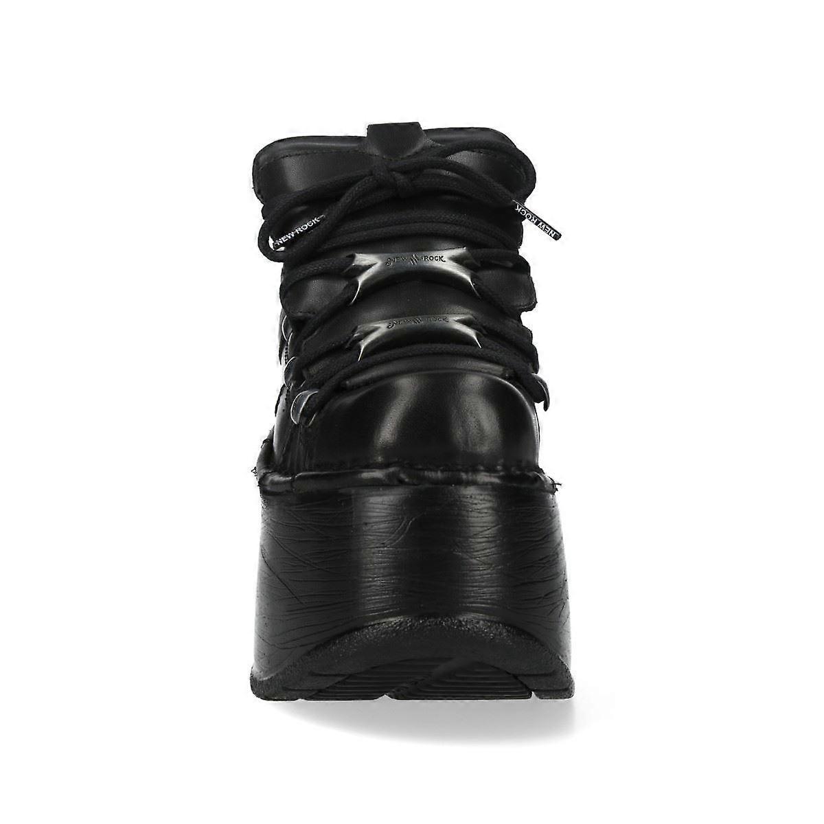 New Rock M-120N-C96 Black Chunky Platform Metallic Punk Rock