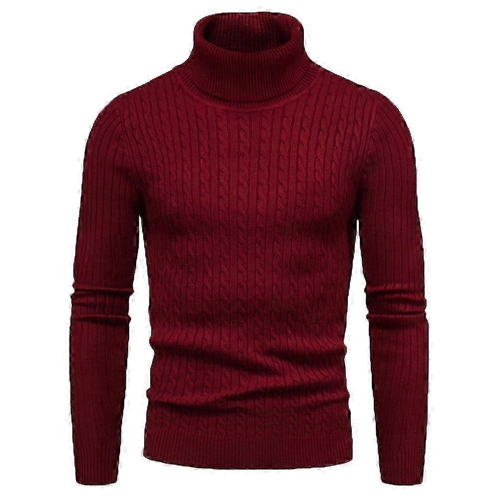 "Herbst Und Winter Rollkragenpullover Warme Mode Einfarbiger Pullover Herren Pullover Slim Pullover Herren Kni