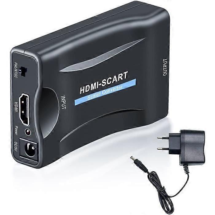 HDMI Adapter - Unspecified - HDMI to SCART Converter - Compatible with NTSC/PAL - HDMI 1.3 - Black