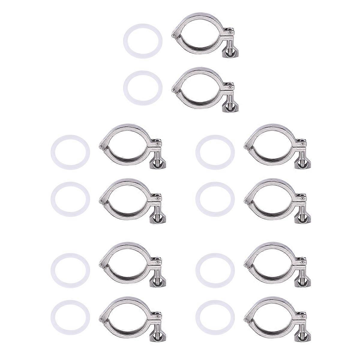 10Pcs Tri-Clamp Steel Single Pin Heavy Duty Tri Clamp with Wing Nut for Ferrule TC with Silicone Ga