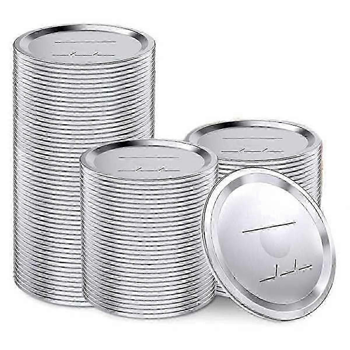 100 Pcs Wide Mouth Canning Lids for Ball Kerr Jars, 86mm Leakproof Split Type Mason Jar Lids, Compatible with Home Canning