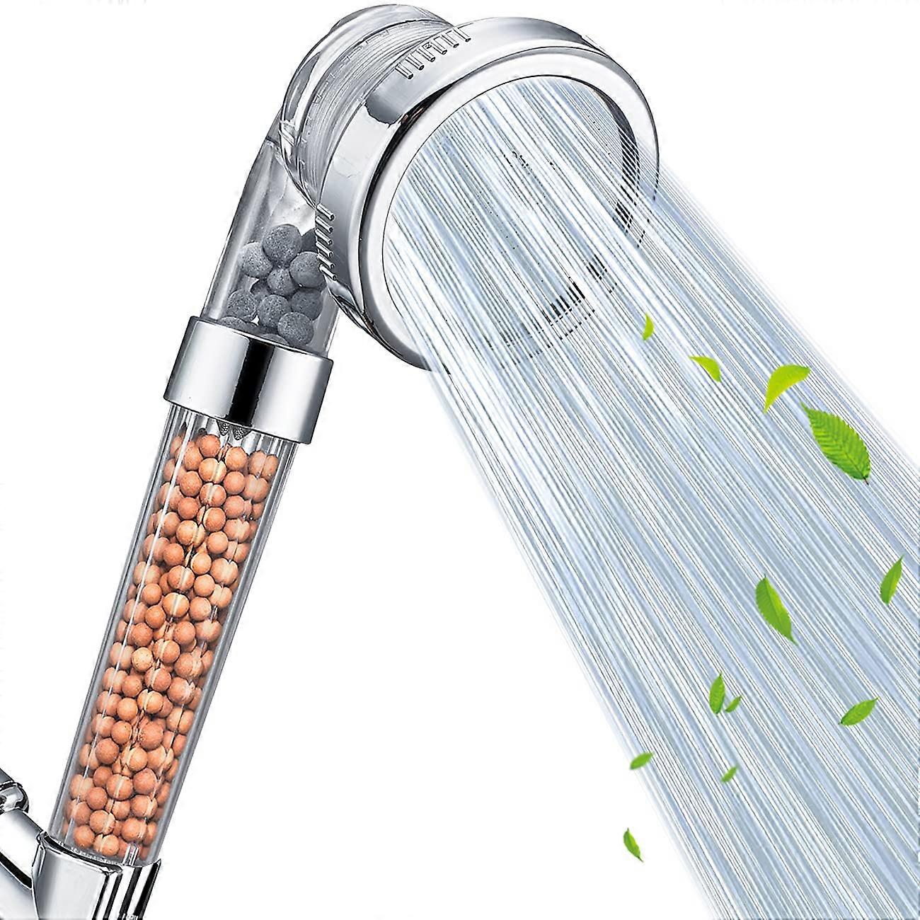 Filter Filtration High Pressure Water Saving Shower Head with 3 Mode Function Spray for Hair Skin 1.6 GPM