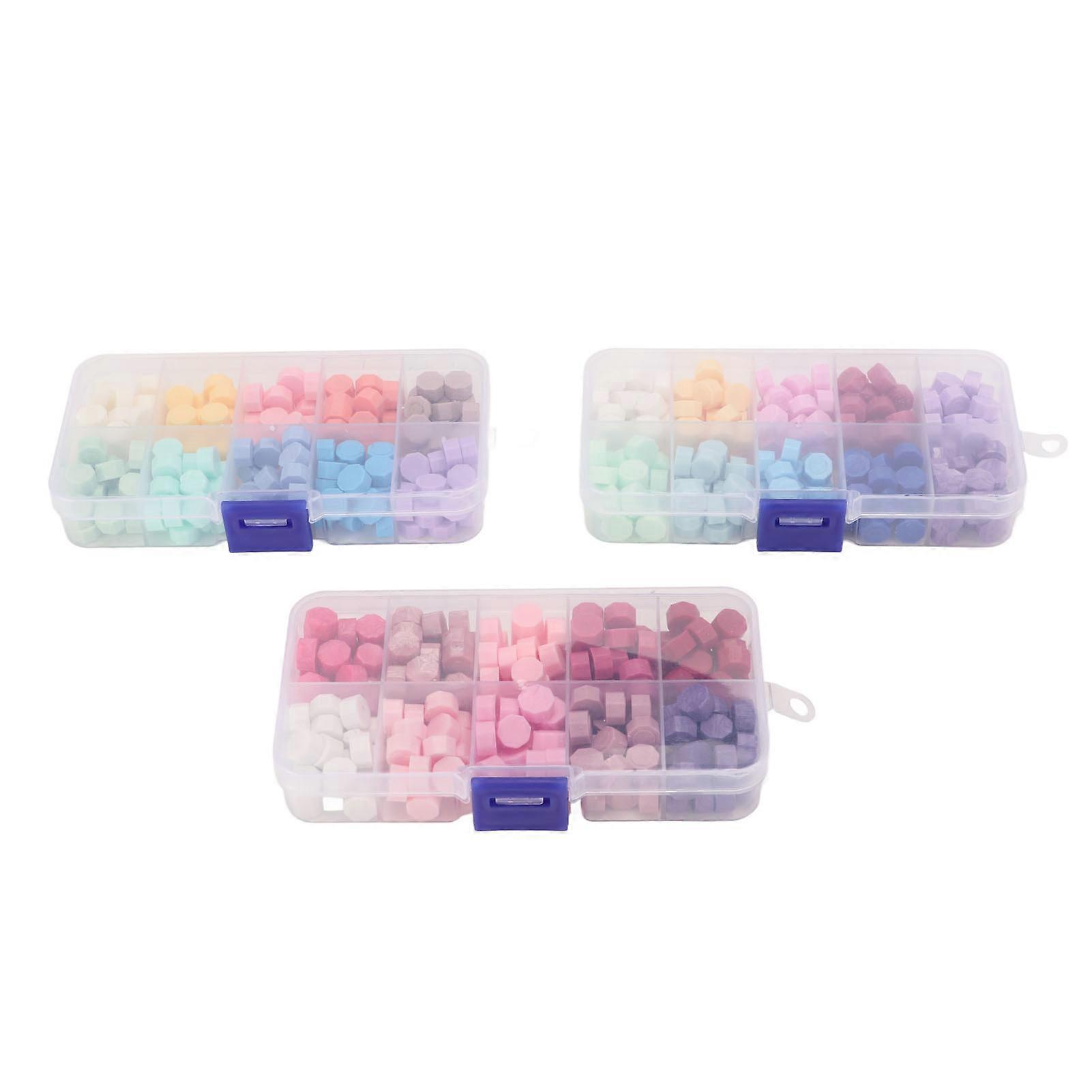 Sealing Wax Beads 10 Colors Easy to Melting Dries Quickly Octagonal Sealing Stamp Wax for Party Invitations