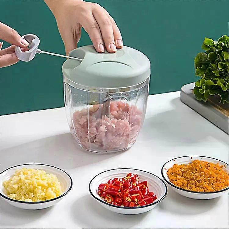 Vegetable Cutter & Meat Grinder-Multi-Function Hand-Pull Garlic Machine,Random Color Delivery