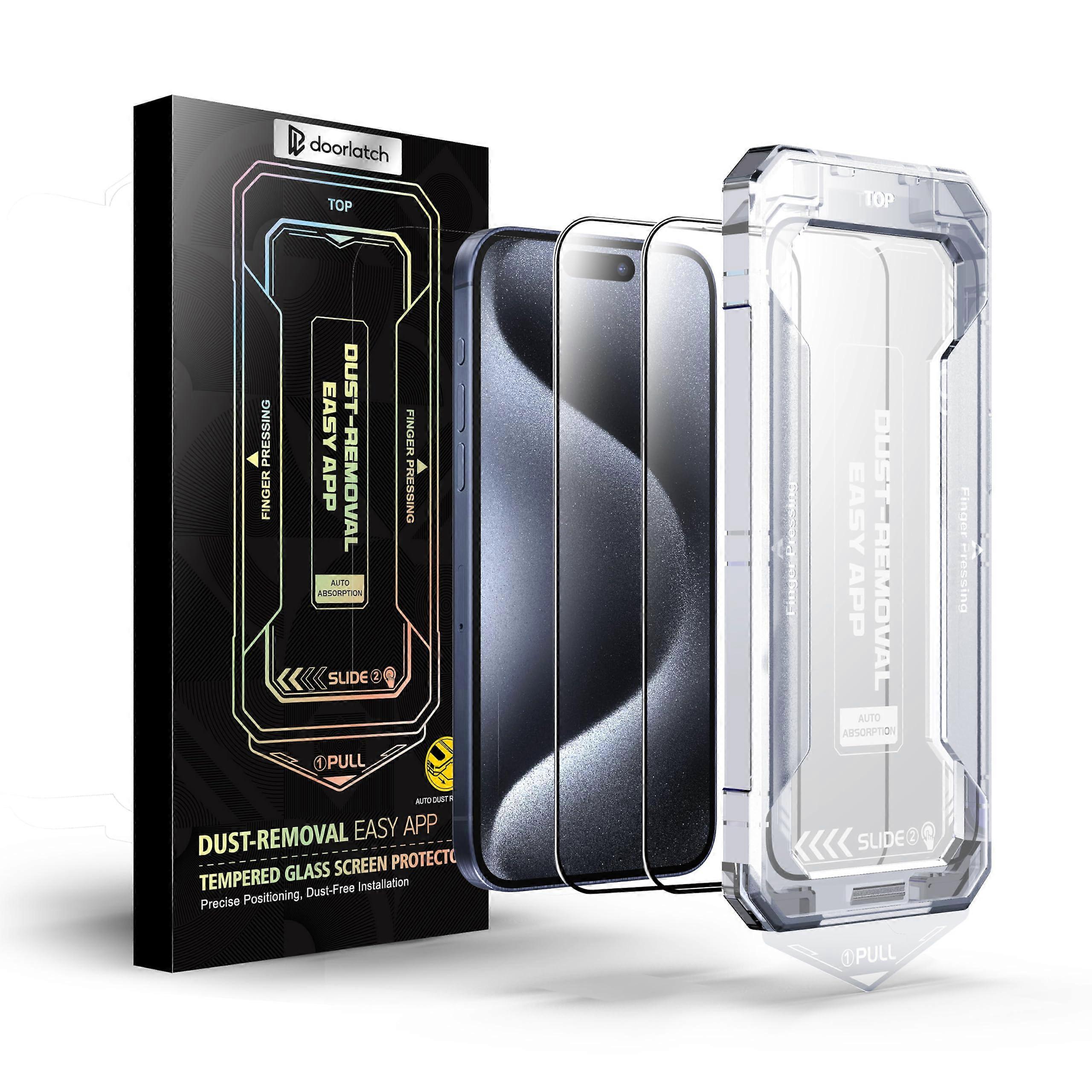 Compatible for Apple iPhone 15 Pro Max Privacy Glass Screen Protector, (2 Pack)[Dust-Free Kit]