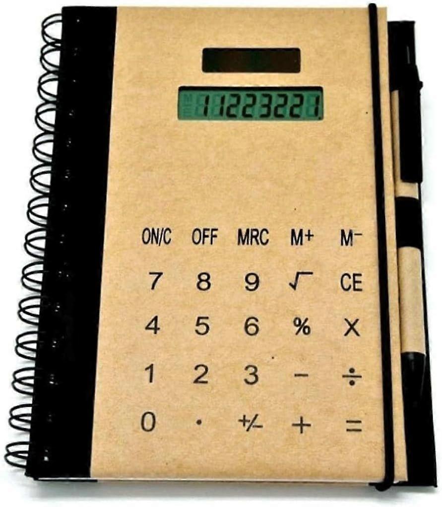 Notebook Calculator Solar Powered Calculator Multifunctional Creative Laptop with Pen Coil Notebook Calculator