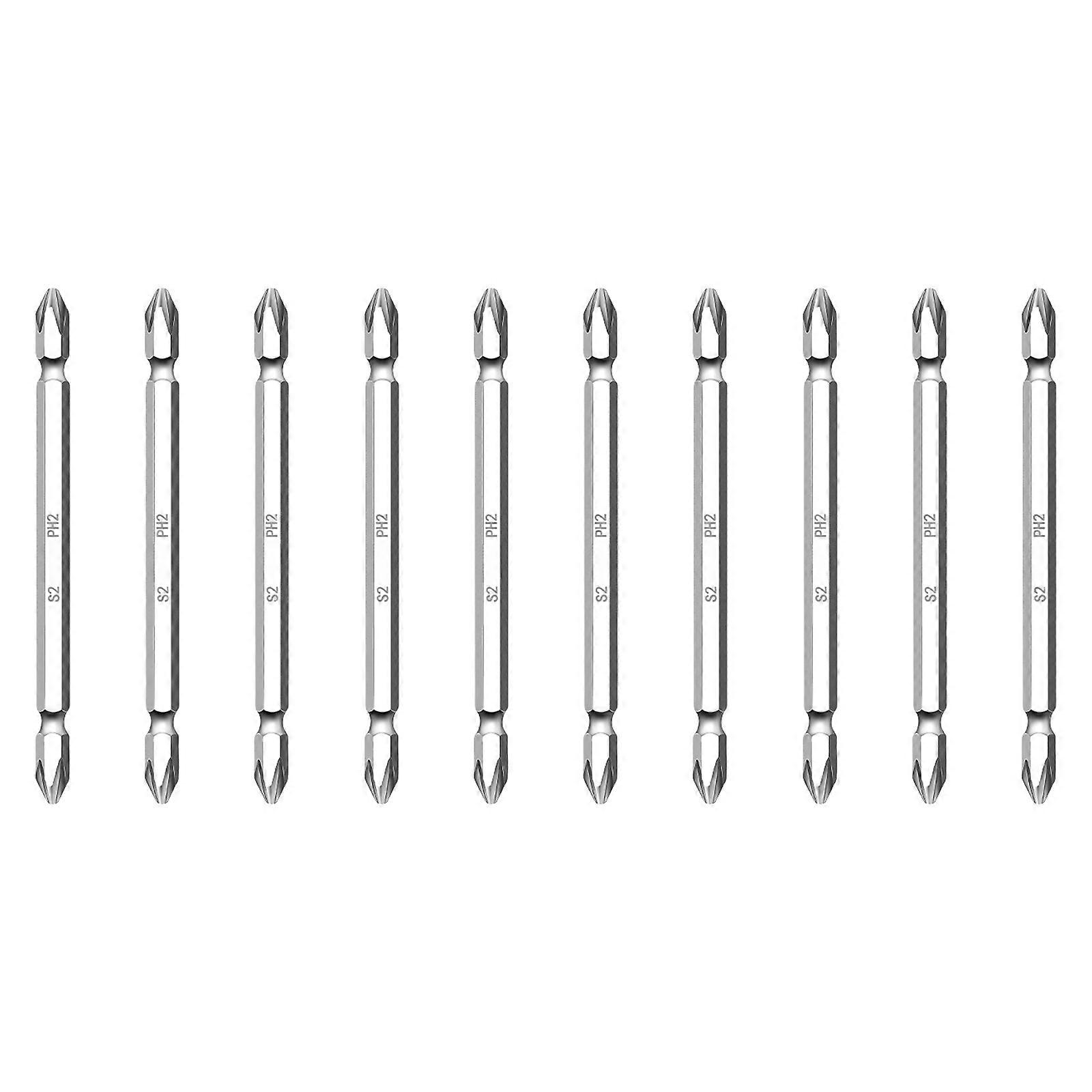 Set Of 10 Strong Magnetic Steel Double Sided Crosses Bits For Efficient Screw Handling In Various Repair Scenarios