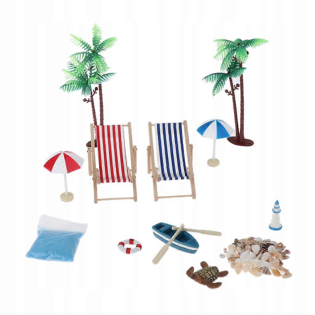 12 Mini Deck Beach Shell Set For Cottage For