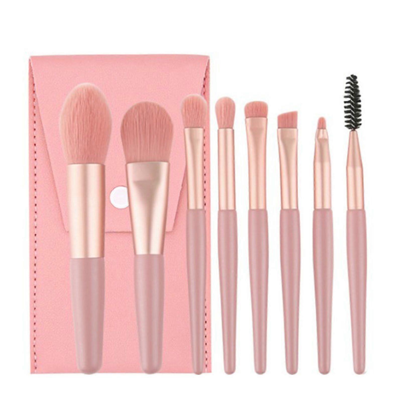 8 Pcs Mini Makeup Brushes Set with Wooden Handles
