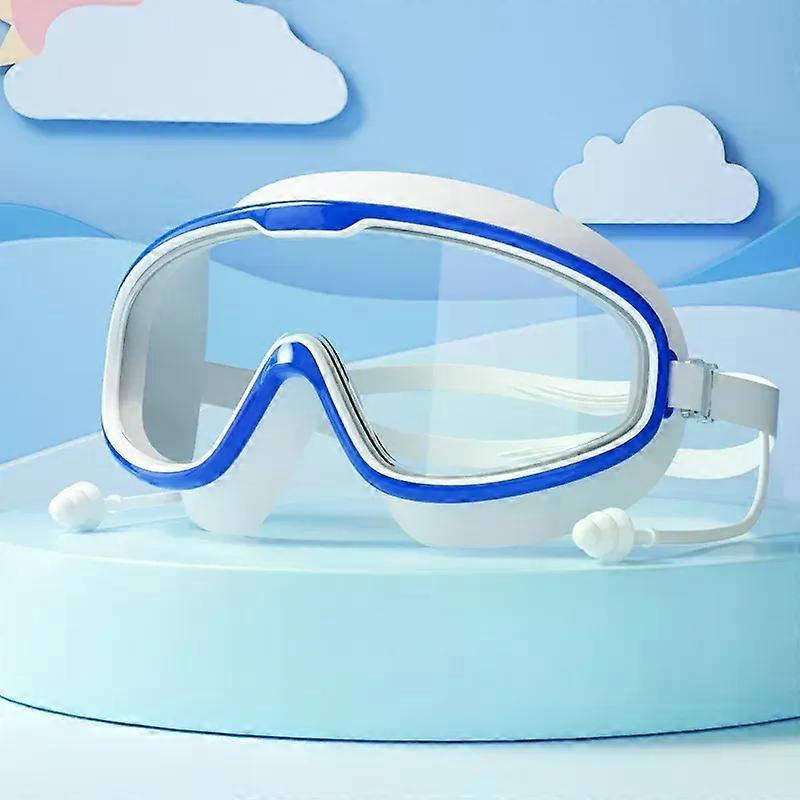 Silicone Swimming Goggles Swim Glasses Big Frame with Earplugs Men Women Professional HD Anti-fog Eyewear Swimming Parts huangzi