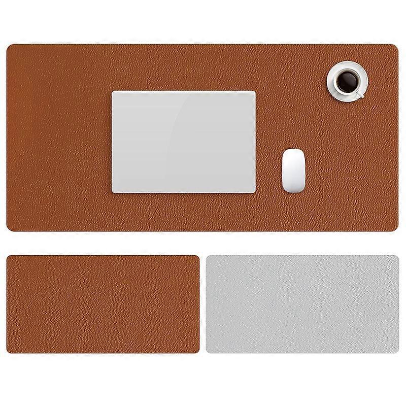 ZD02 80x40cm PU Leather Large Office Computer Desk Mat Double-sided Keyboard Mouse Pad