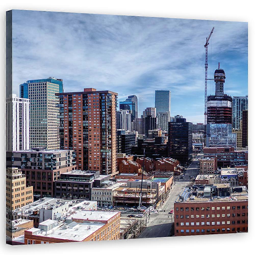 Impression sur toile, Villes et architecture - Bleu - 30x30