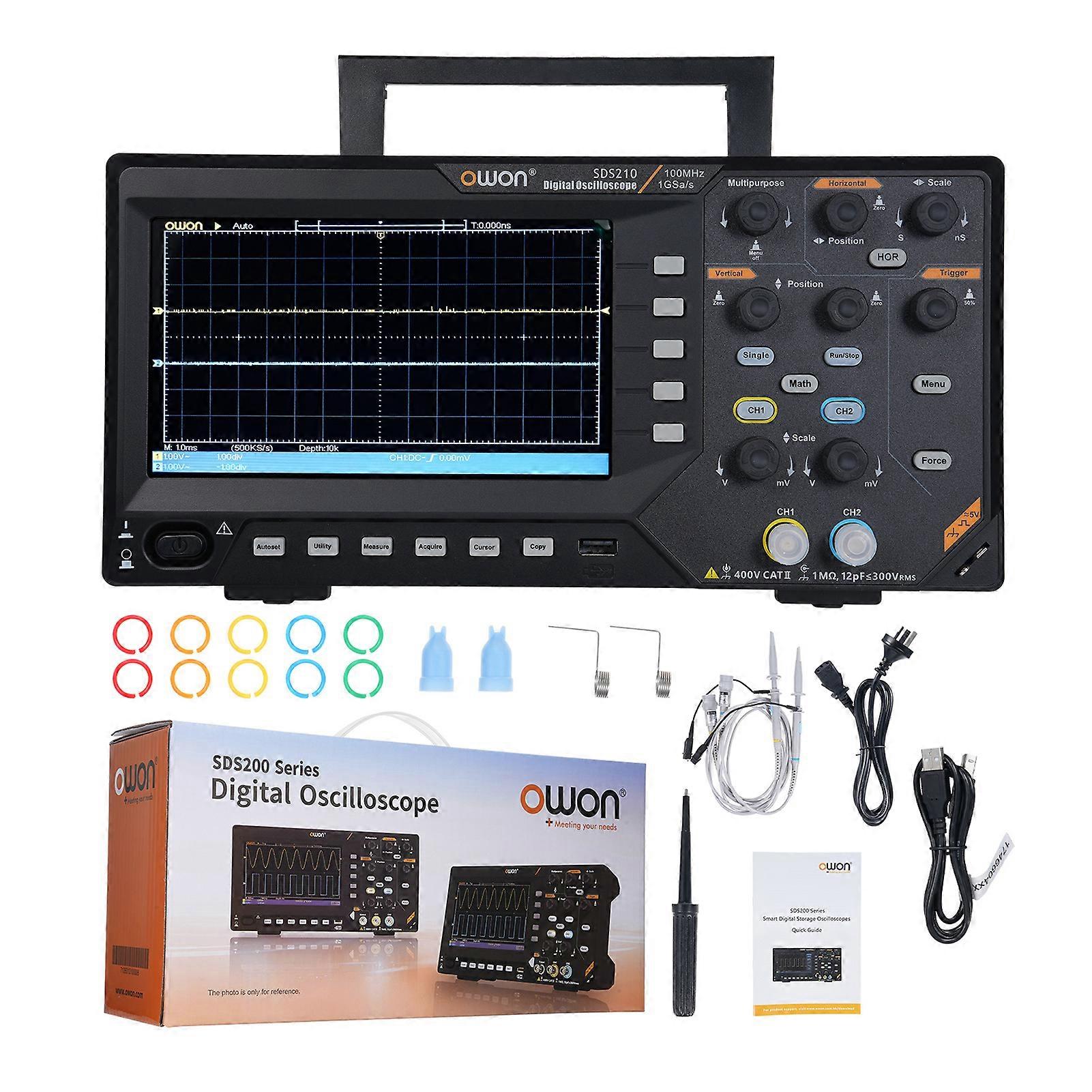Digital 100MHz Bandwidth 1GS/s Sample Rate 14Bit Oscilloscope with 7inch LCD Color Screen