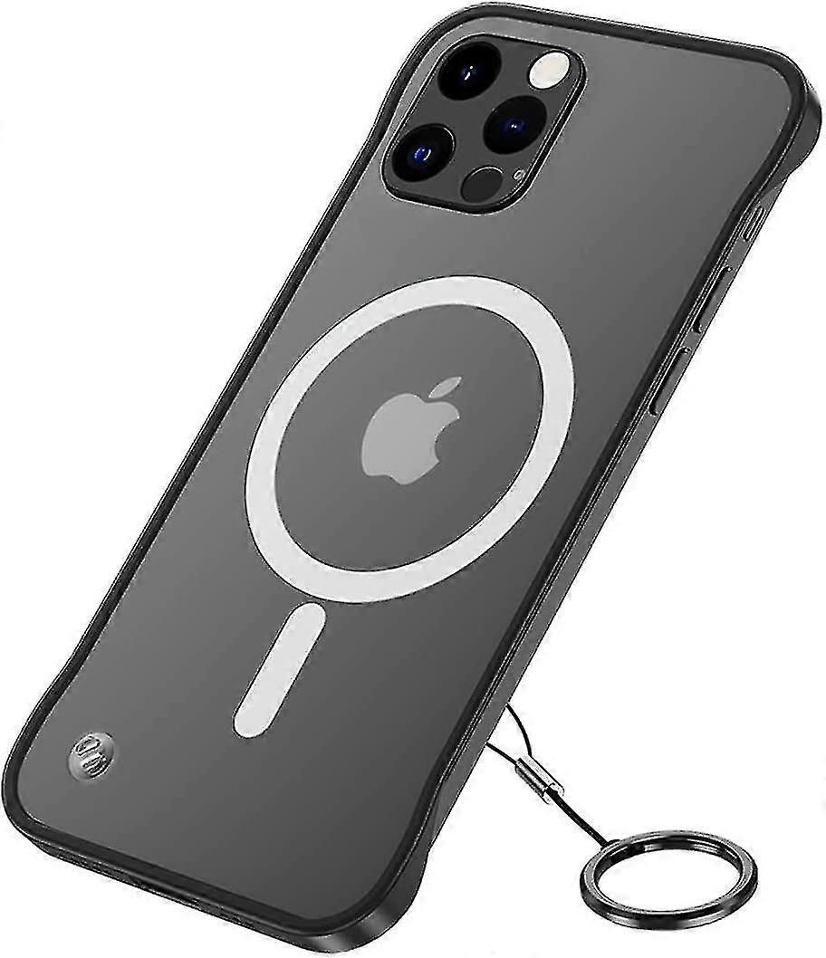 Magnetic Frameless Magsafe Shockproof Case Compatible Iphone 14 Pro Max/14 Pro/14 Plus/14 With Finger Loop String