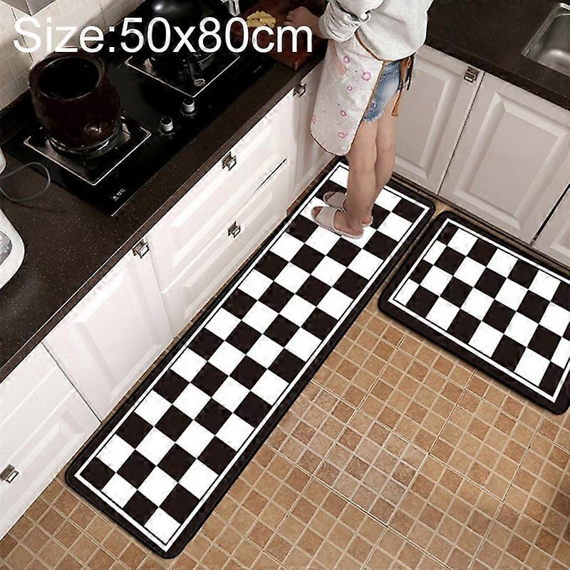 Geometric Lattice Carpet Kitchen Bath Antiskid Mat 50x80cm