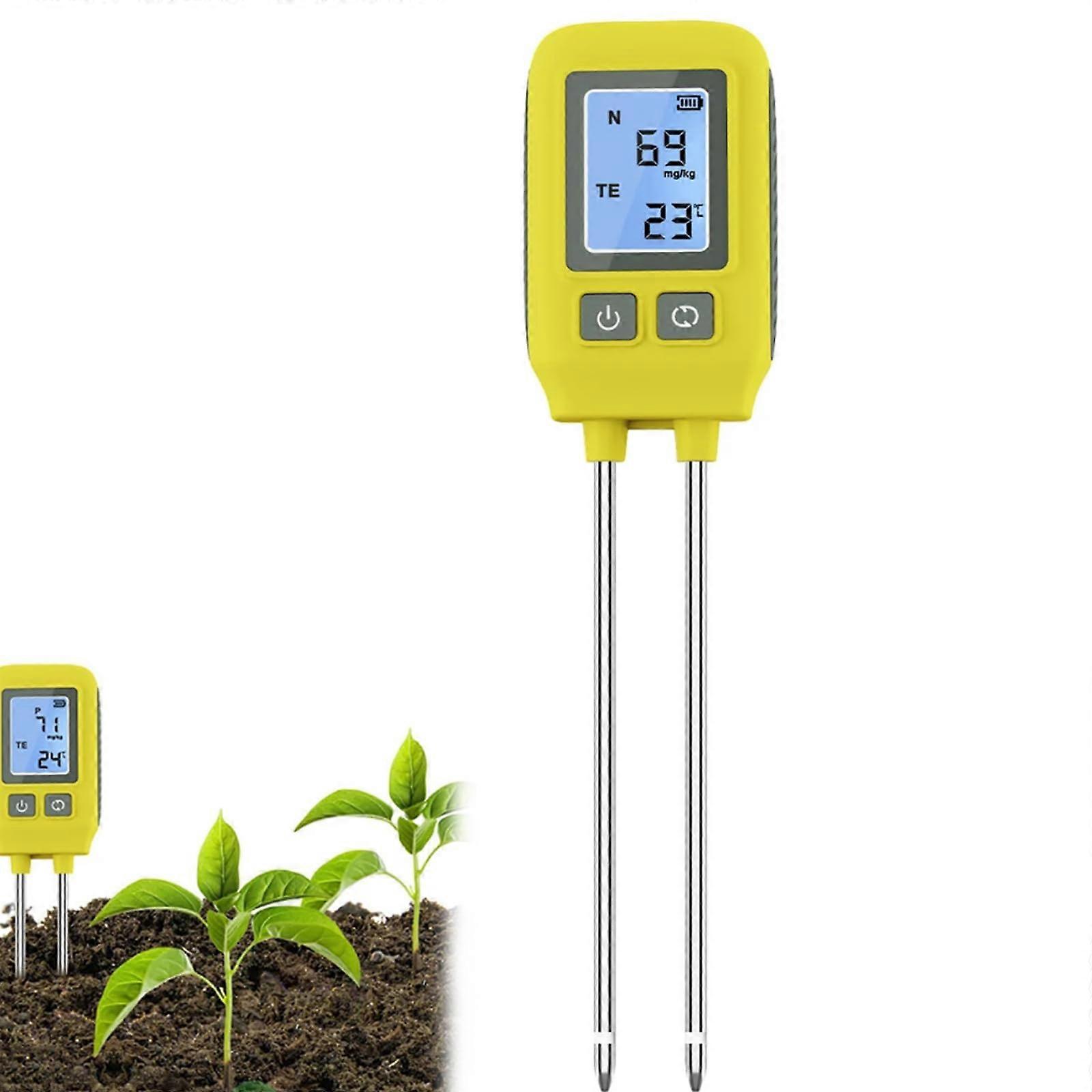 Dual Probe Soil Tester with High Precision Digital Display, N/P/K Measurement Range: 0-1999 mg/kg for Accurate Soil Testing