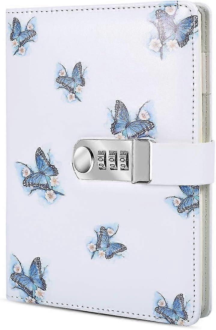 A5 Creative Password Journal With Lock, Pu Leather Diary With Combination Lock Password Notebook Locking Journal Diary (style 1)