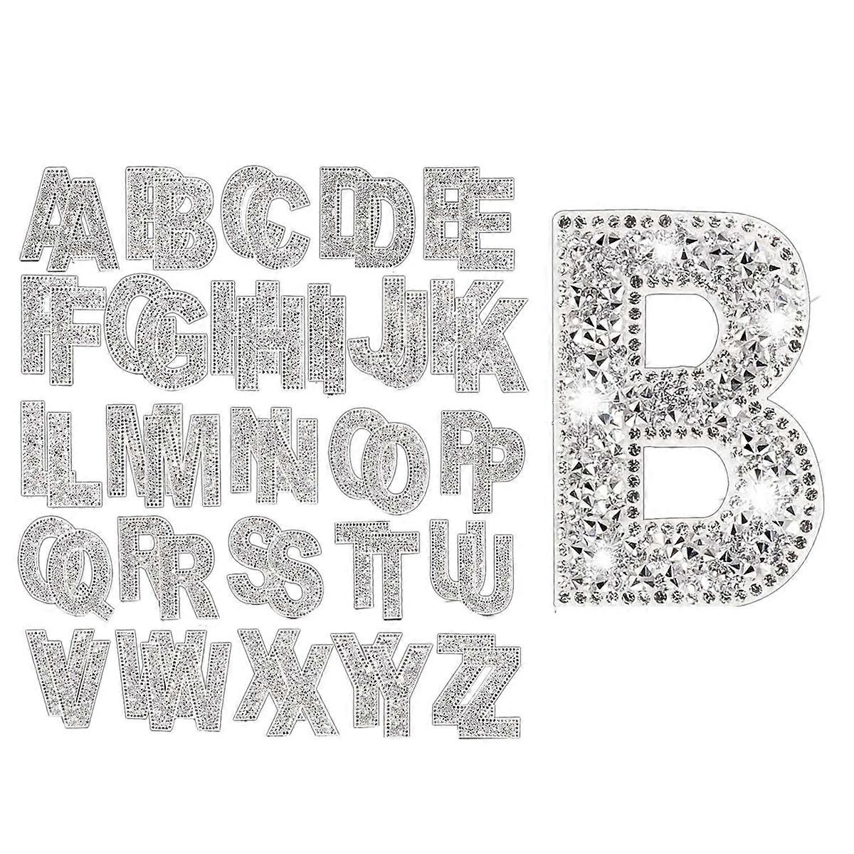 52ks Třpytivé drahokamu abeceda písmeno samolepky 2.4in drahokamu A-Z