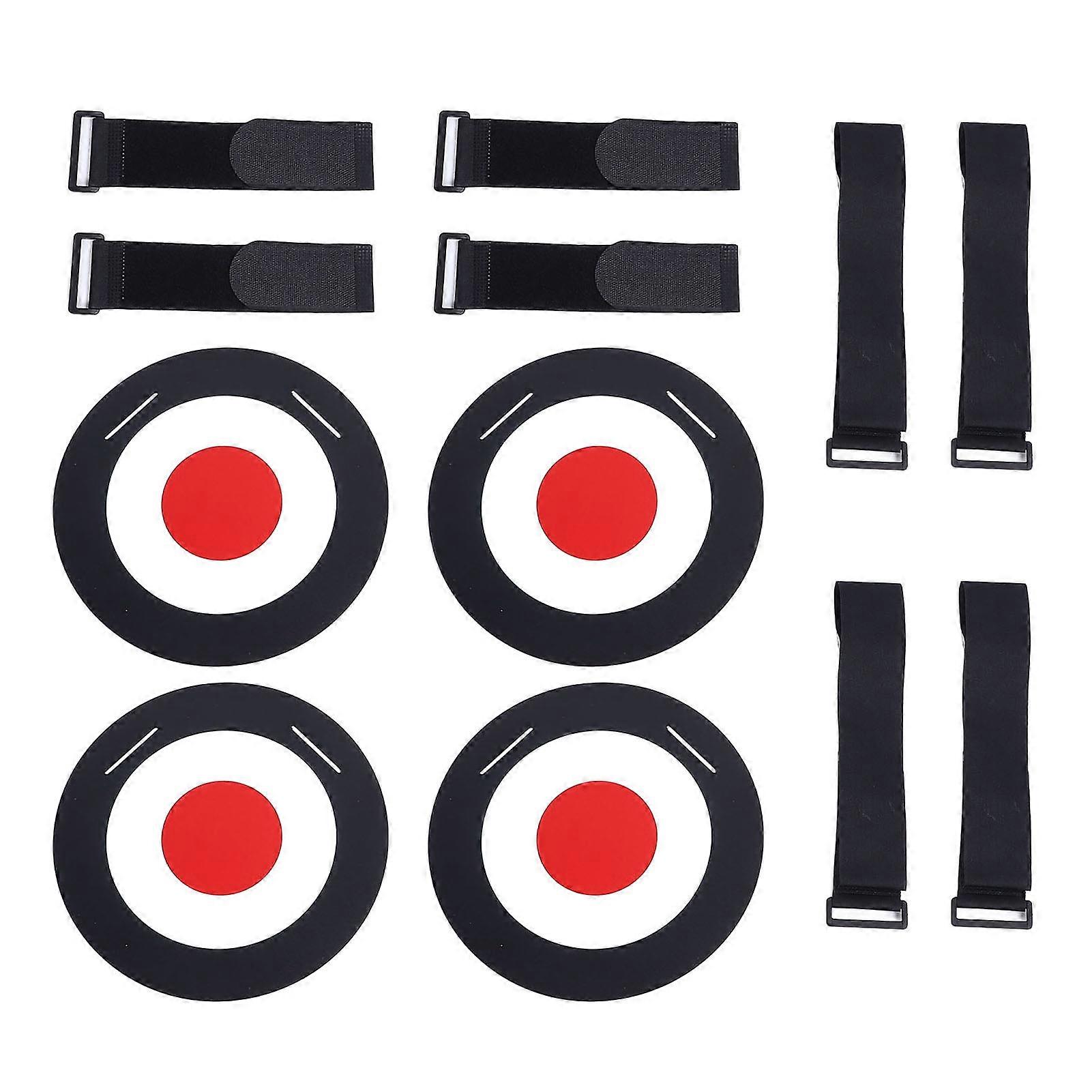 Set of 4 ABS Soccer Target Discs Training Equipment with Straps for Sports Training