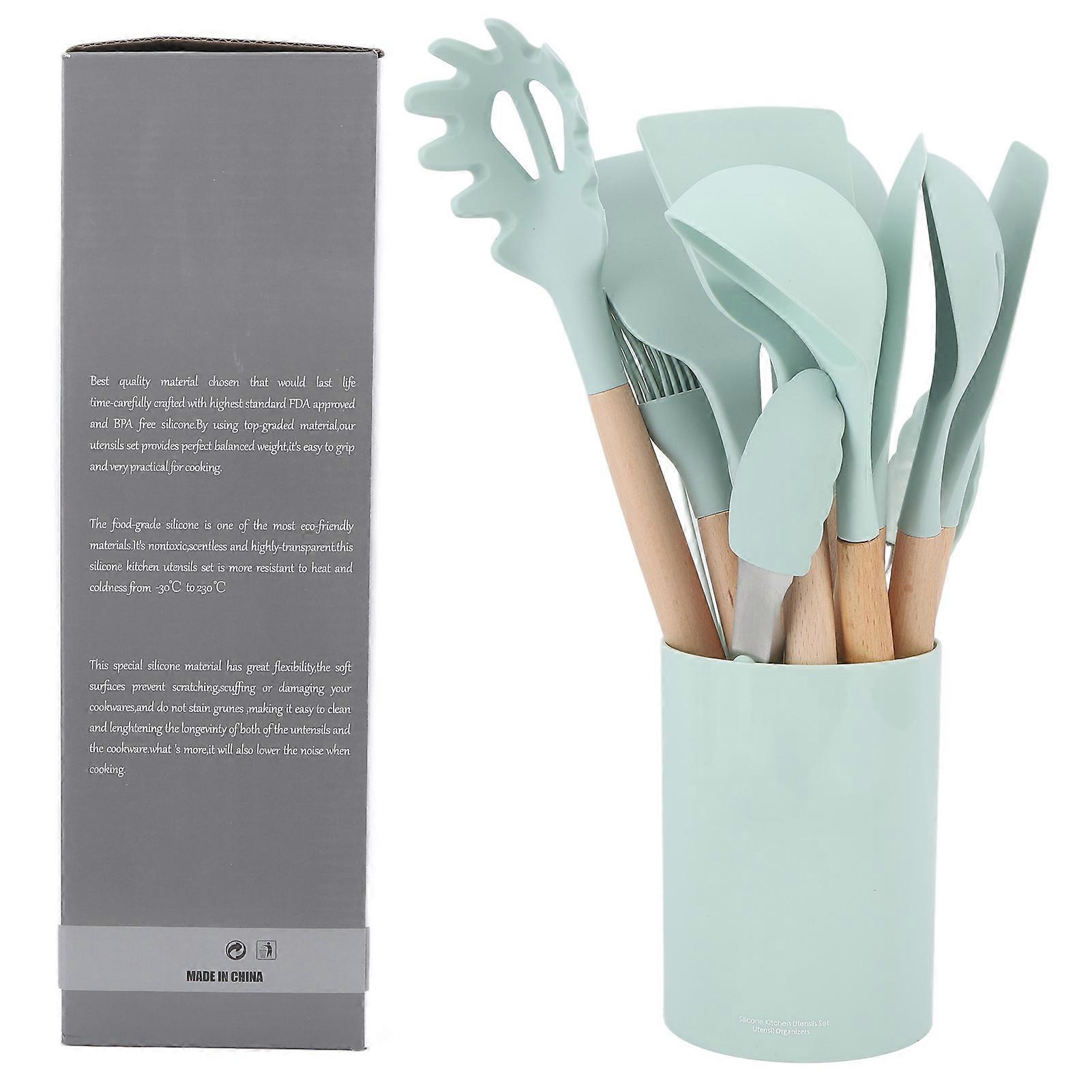 11Pcs Kitchen Heat Resistant Seamless Design Non Stick Comfortable Touch Cooking Utensils Spatula Set for Home