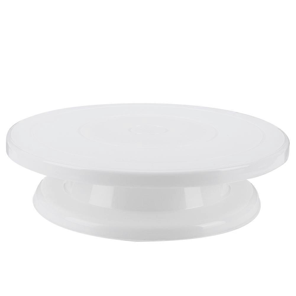 11in DIY Rotating Cake Turntable Decorating Stand Base Bakeware Kitchen Baking Accessory White