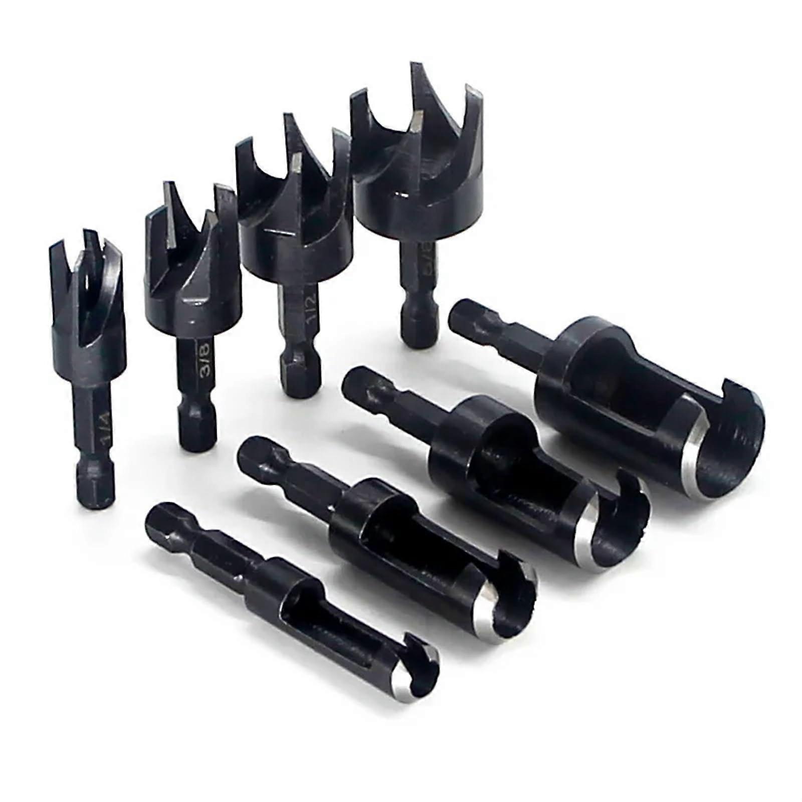 4/8Pcs Drill Bits Carbon Steel Hex Shank Drill Woodworking Tools Plug Cutter Hot Mel Drill Bits Cutting Drilling Hole Tools(4PC 6 10 13 16mm)