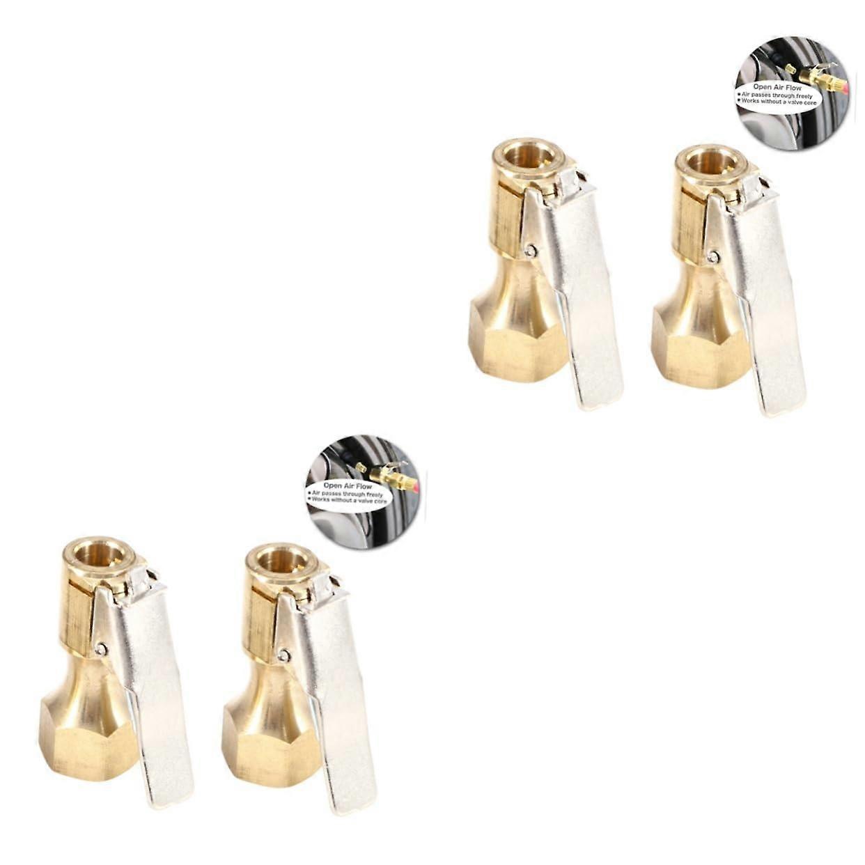 4 Pcs Lock Air Chuck Tyre Air Chunk Brass Air Chuck Lockon Air Chunk