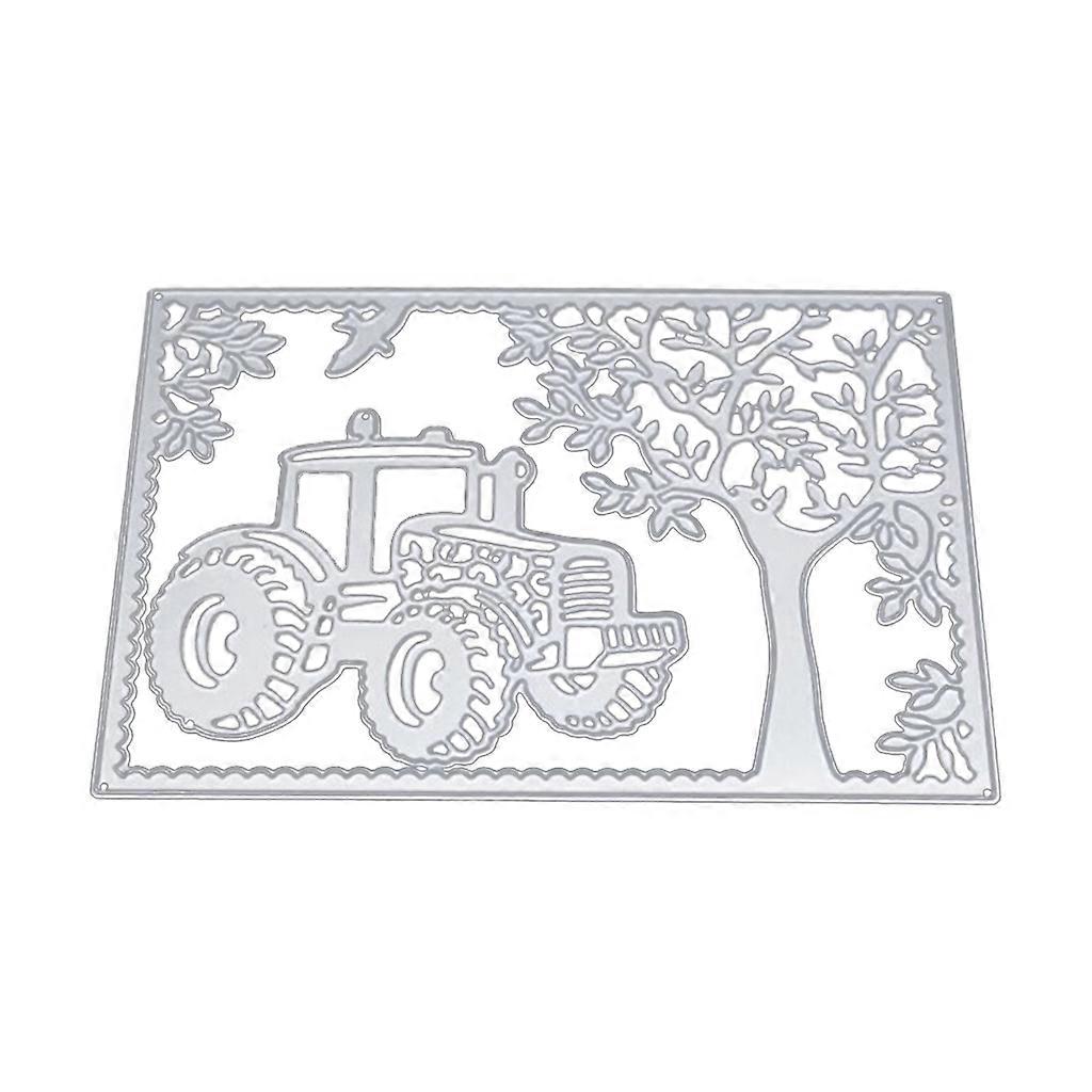 Tractor Tree Harvest Cutting Dies Delicate Embossing Script Dies Stencils for DIY Scrapbooking Journaling Embellishments