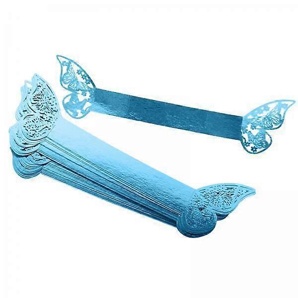 4x20Pcs Butterfly Napkin Rings Butterfly Napkin Holders for Reception Festival Reflective Blue