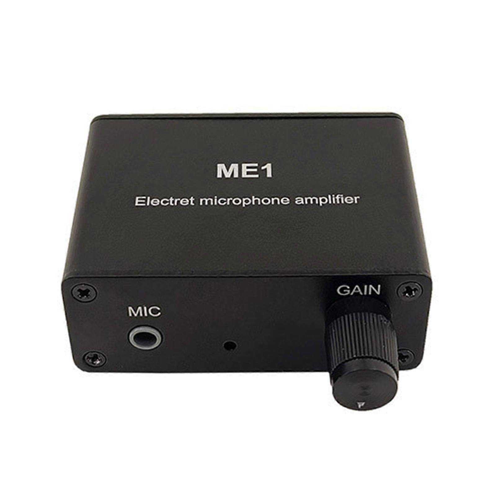 ME1 Portable Mixer 3 Output Mic Amplifier Build In Bias Circuit Clear Sound Amplification for Live Monitoring Black