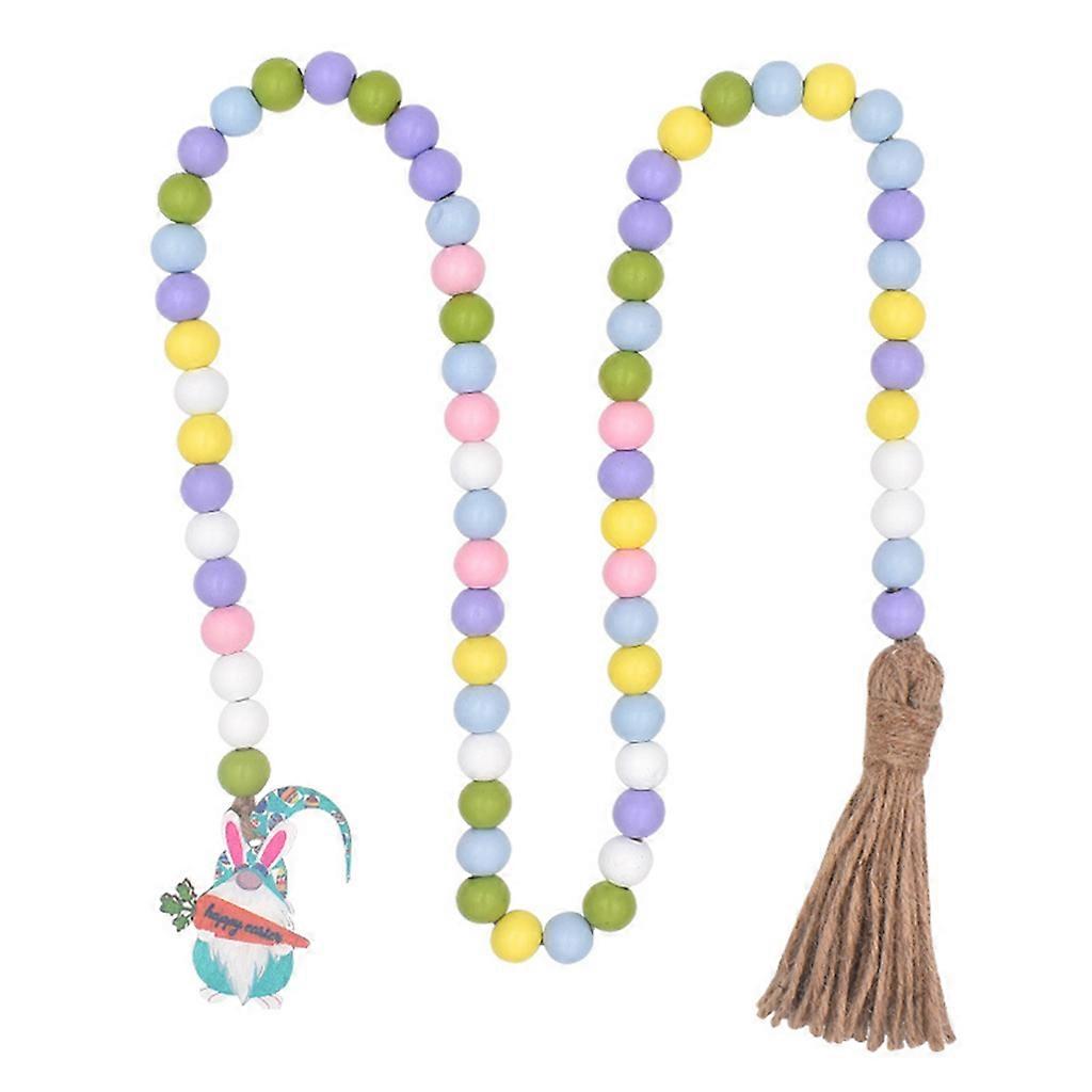 3Pcs/Set Home Decor Wood Bead Garland Wall Hanging Ornaments Easter Decorations Wooden Pendants