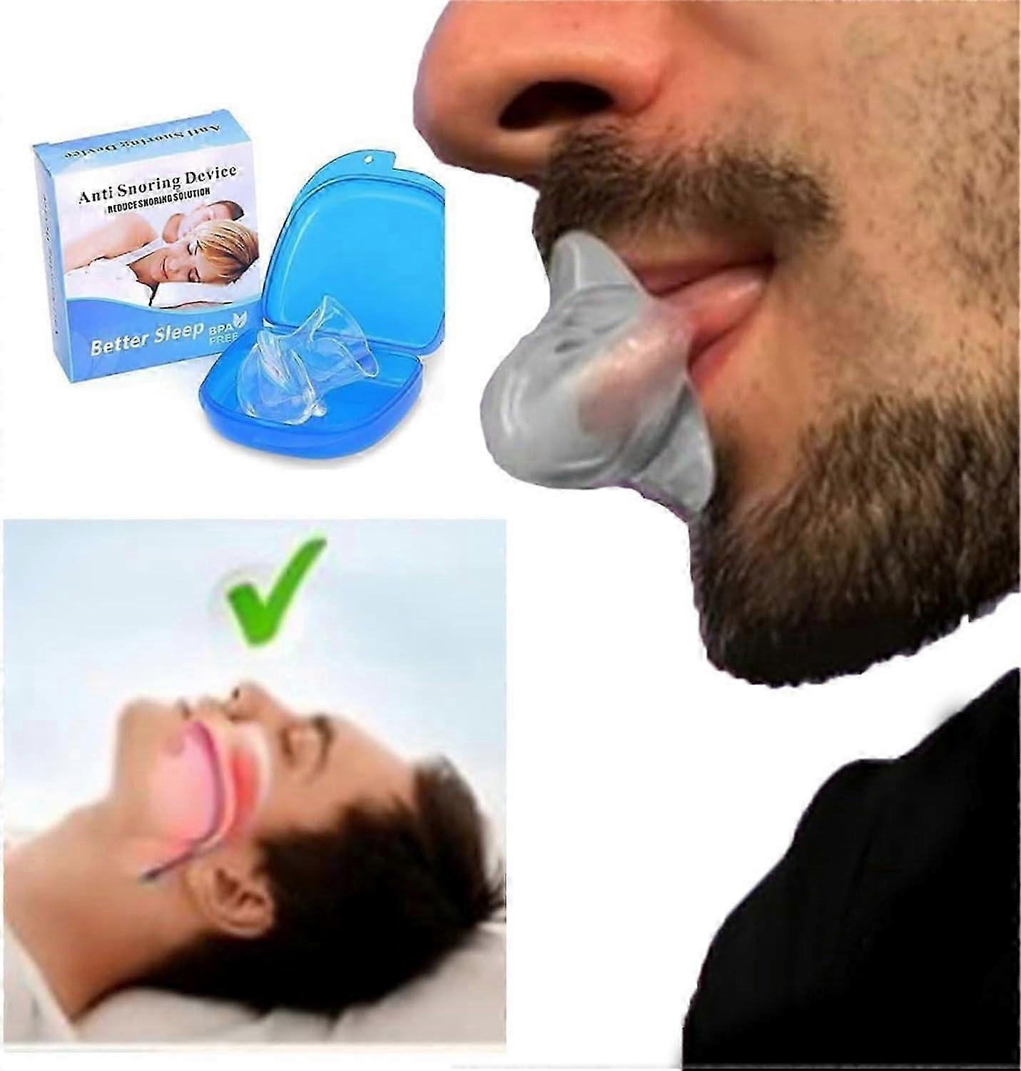 Anti Snoring Devices Silicone Tongue Retainer for Better Sleep, Comfortable Snoring Solution, Effective Snore Stopper Aids for Men Women