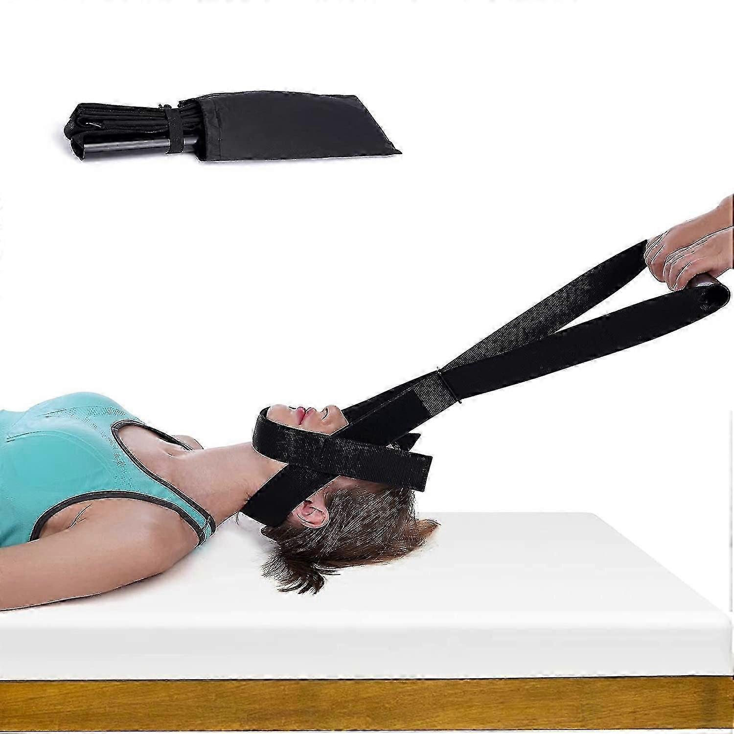 حزام نقالة الرقبة ، أداة تخفيف الضغط بتقويم العمود الفقري مع حزام الذقن. جهاز جر عنق الرحم