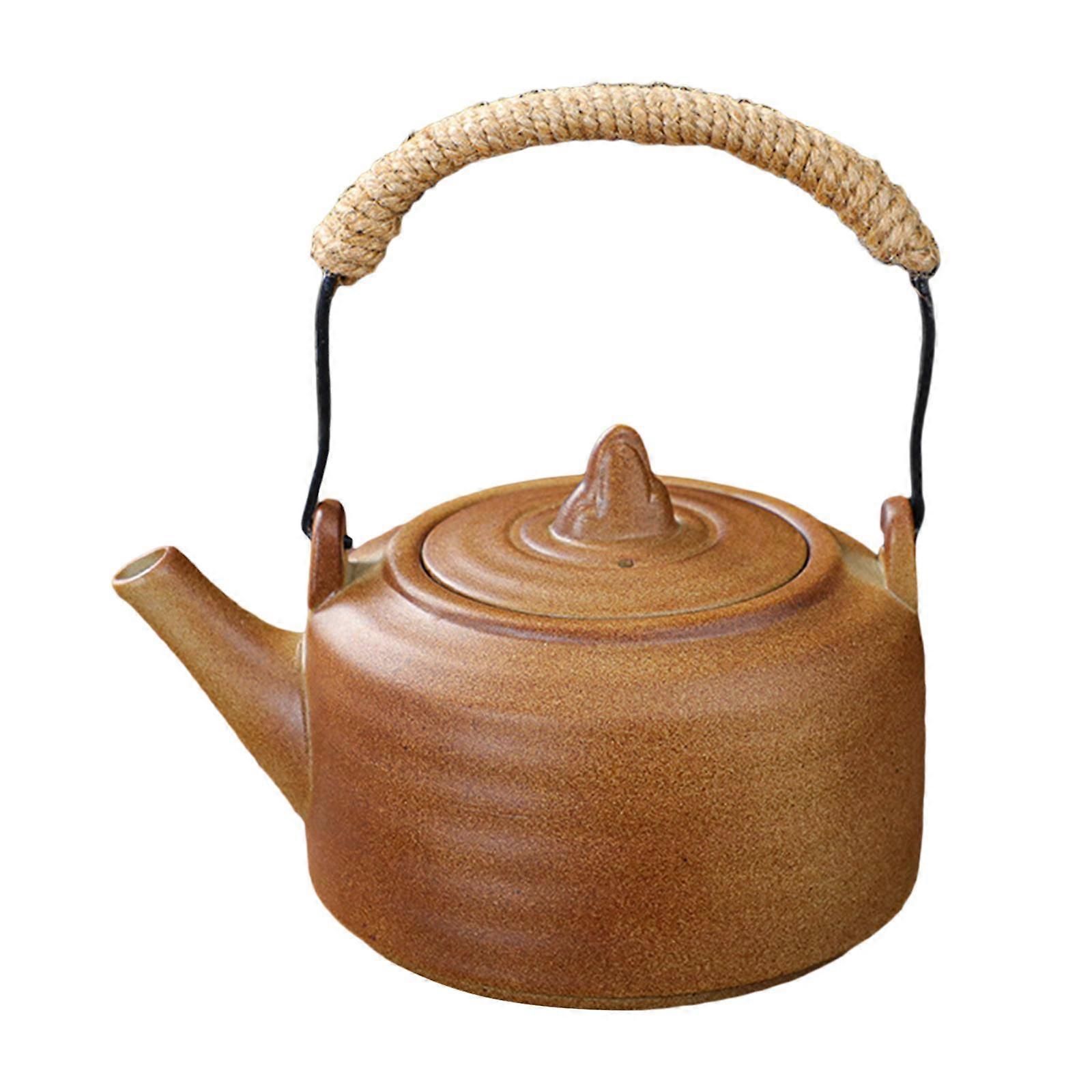 360ml Ceramic Teapot Rustic with Tea Filter for Outdoor Restaurant Camping