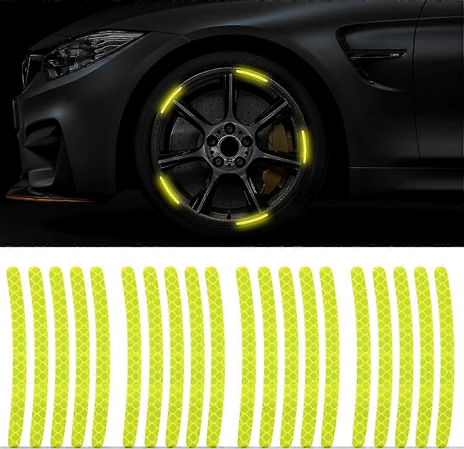 20pcs Reflective Wheel Rim Stripe Decals for Vehicle Nighttime Safety Decoration, Scratch-Resistant Reflective Stickers����������