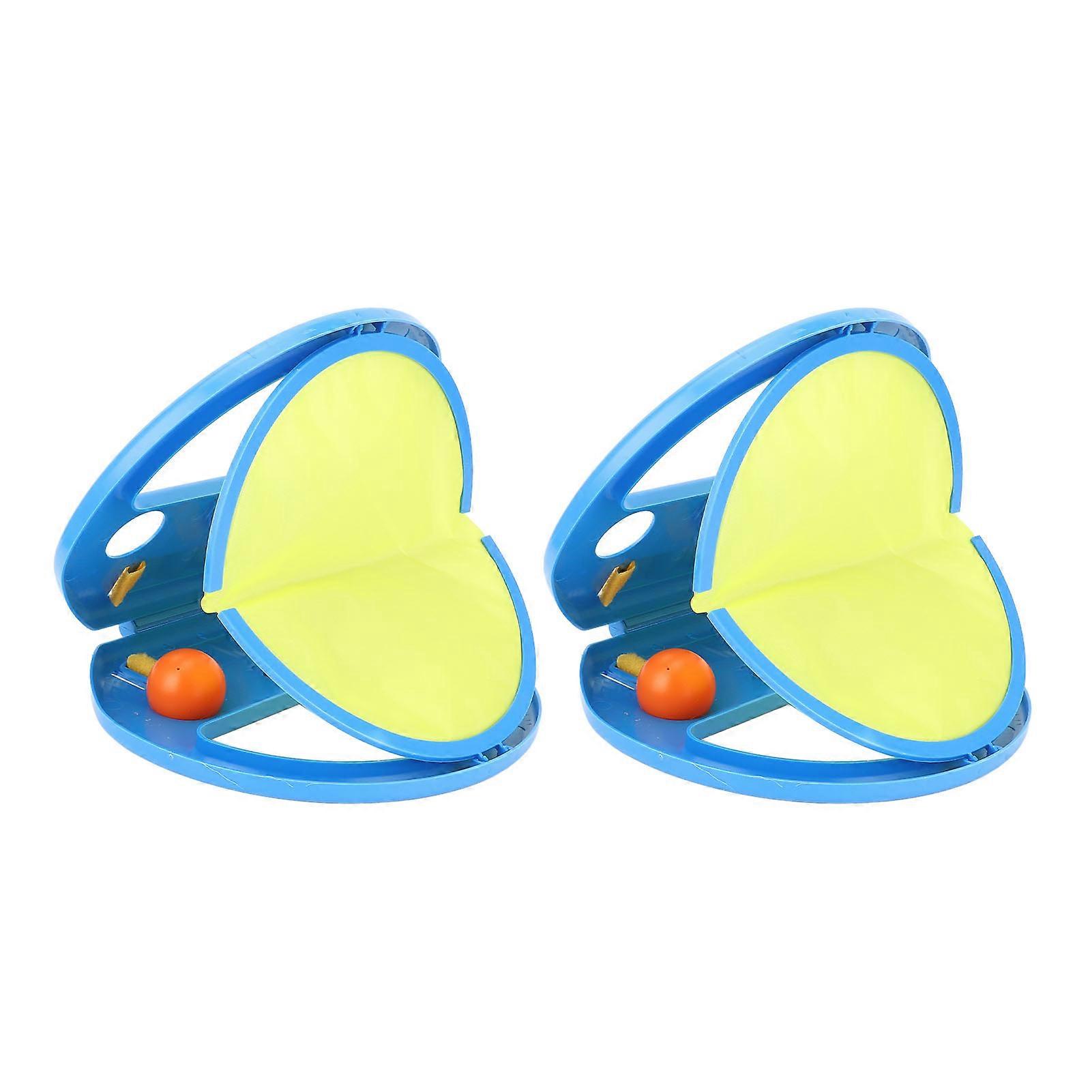 Hand Catching Racket Ball Toy Set for Fitness Exercise Blue
