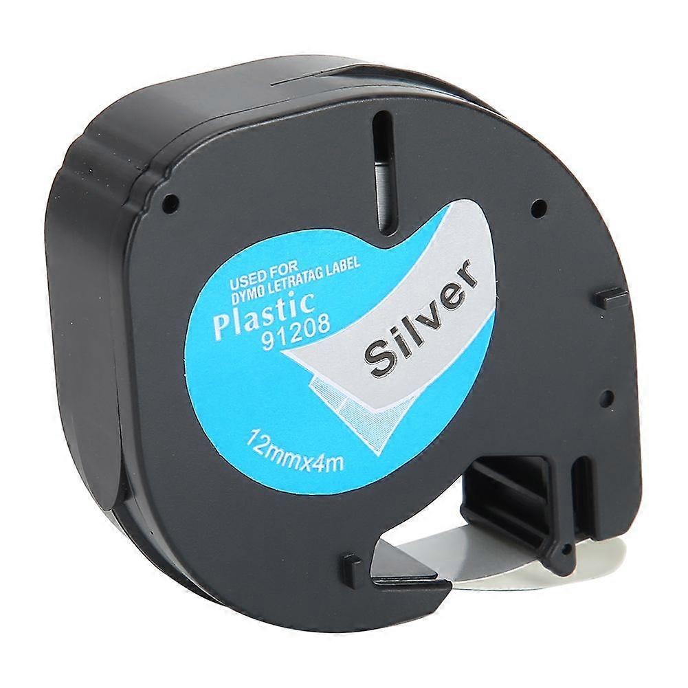 2025 最新モデルラベルテープ Dymo 12mm シルバー背景ブラックレター