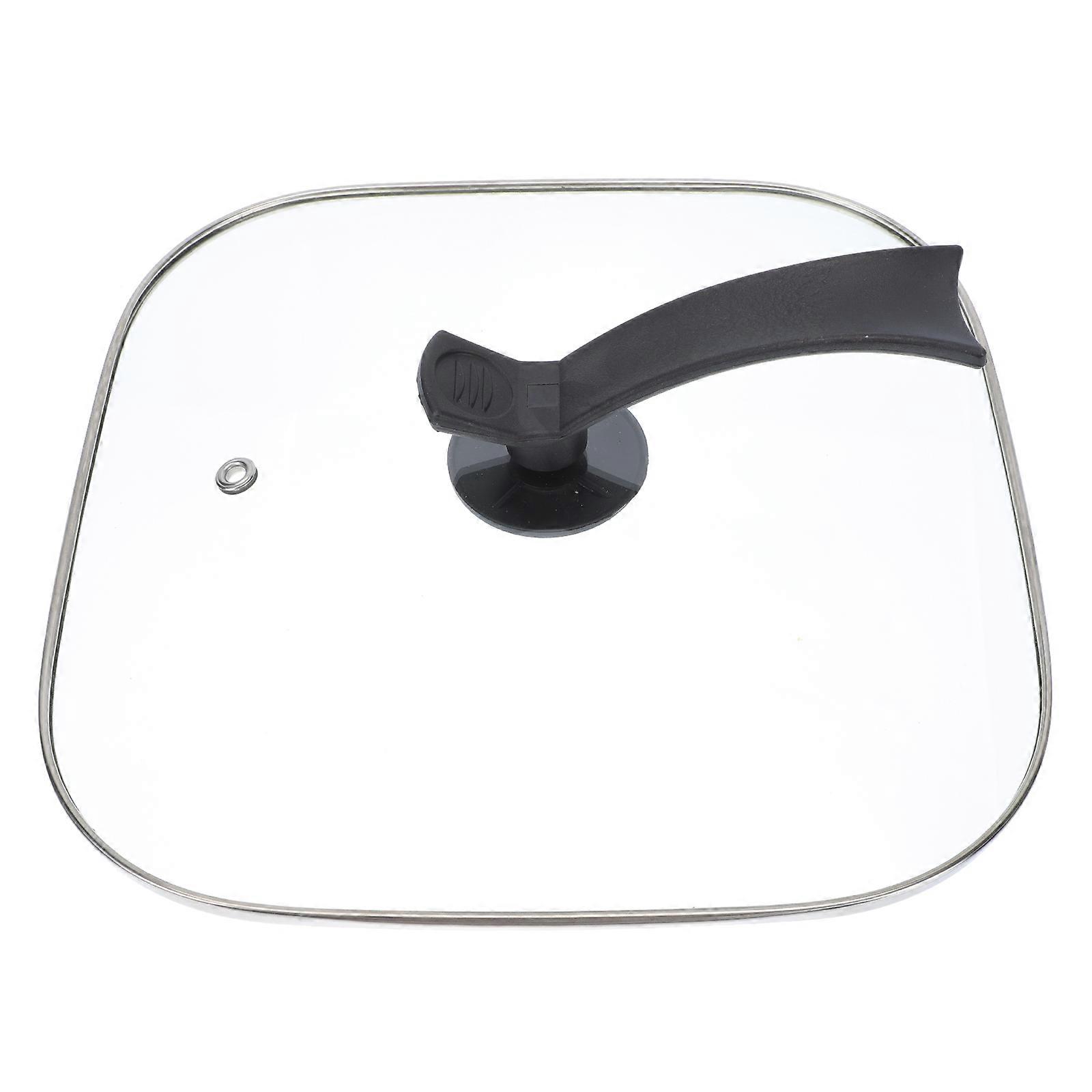 Multi Functional Square Electric Frying Pot Cover with Transparent Glass Lid, Stainless , Splash Resistant, Easy to Clean Kitchen Accessory for Home