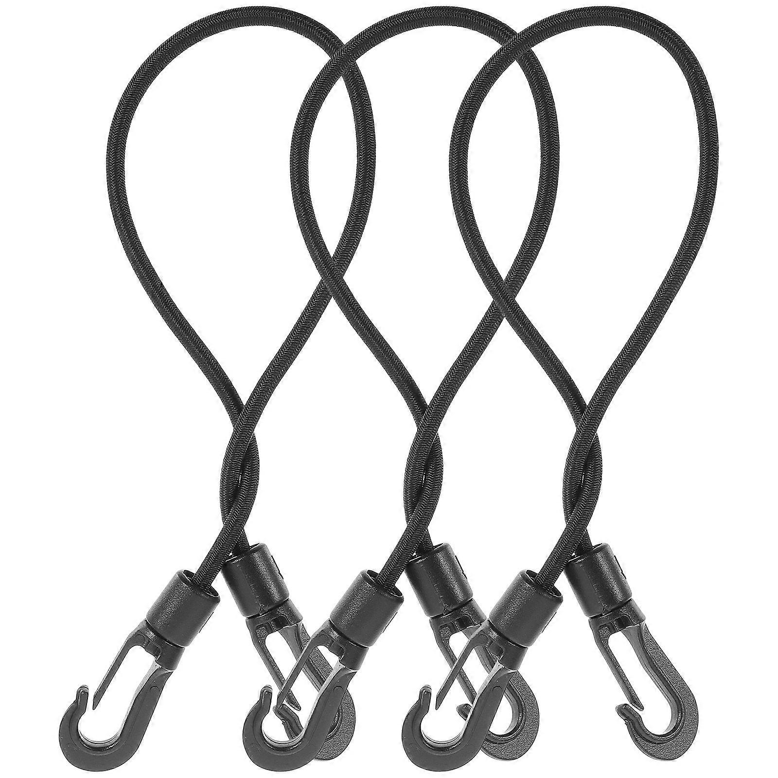 3pcs Heavy Duty Elastic Sailing Cord with Double Ended Hooks for Boat Mooring, Paddle Fixing, and Outdoor Watercraft Safety