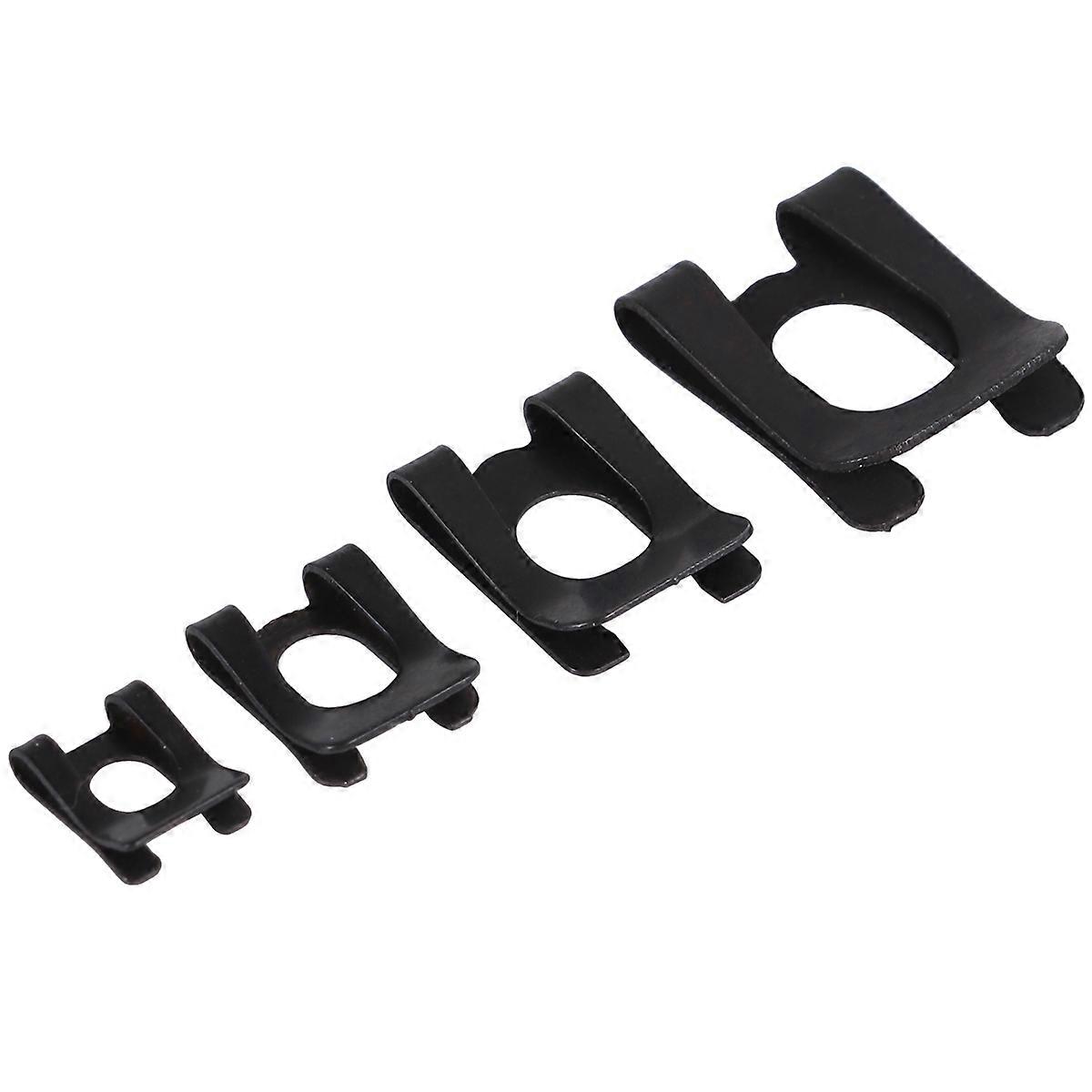 40pcs Black Metal Screw Clips with Oxidative Surface for Durable Auto Fastener Use
