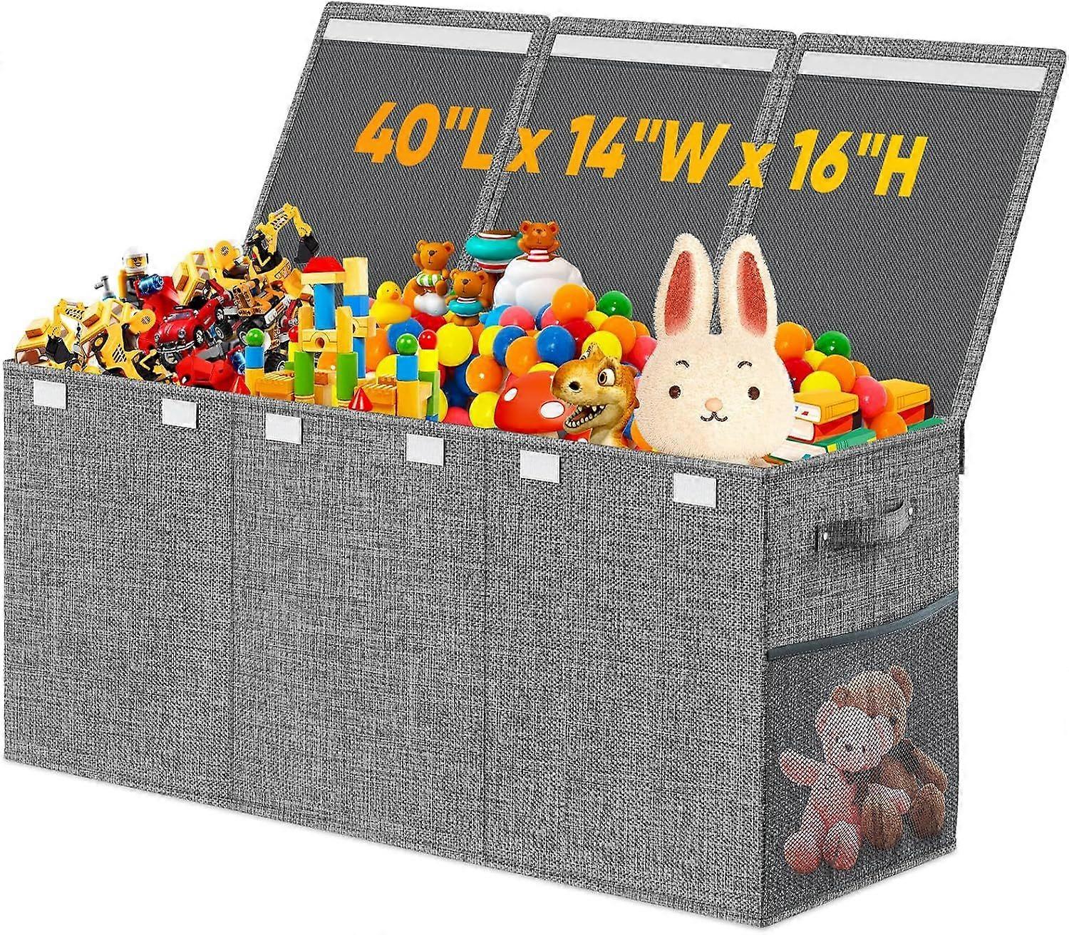 2025 Latest Model  Extra Large Toy Storage Box with Lid Divider, Sturdy