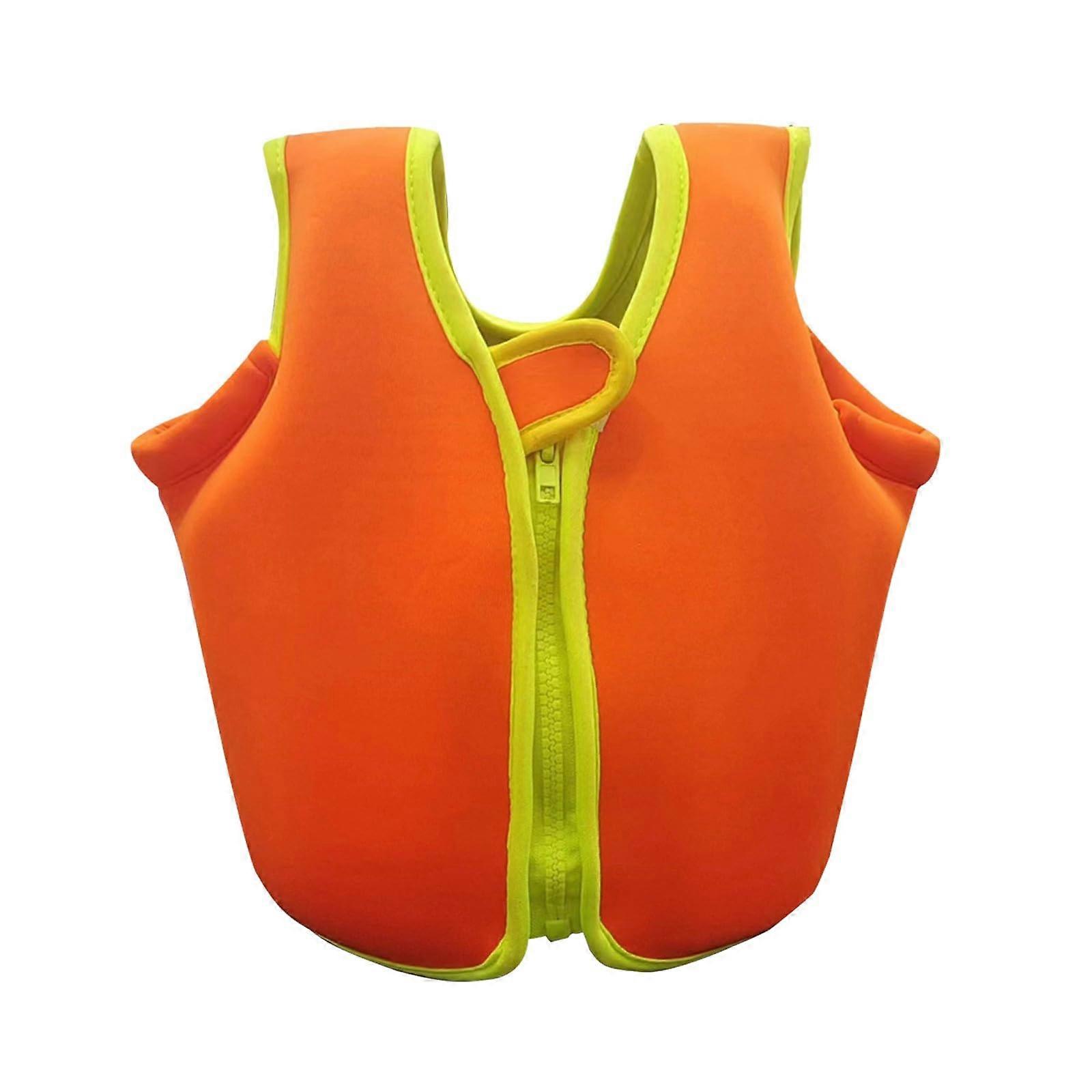 Swimming aid children girl boy swim vest swimming jacket swim belt swimsuit swimwear swim training neoprene for 1–10 years 03 orange 56 years