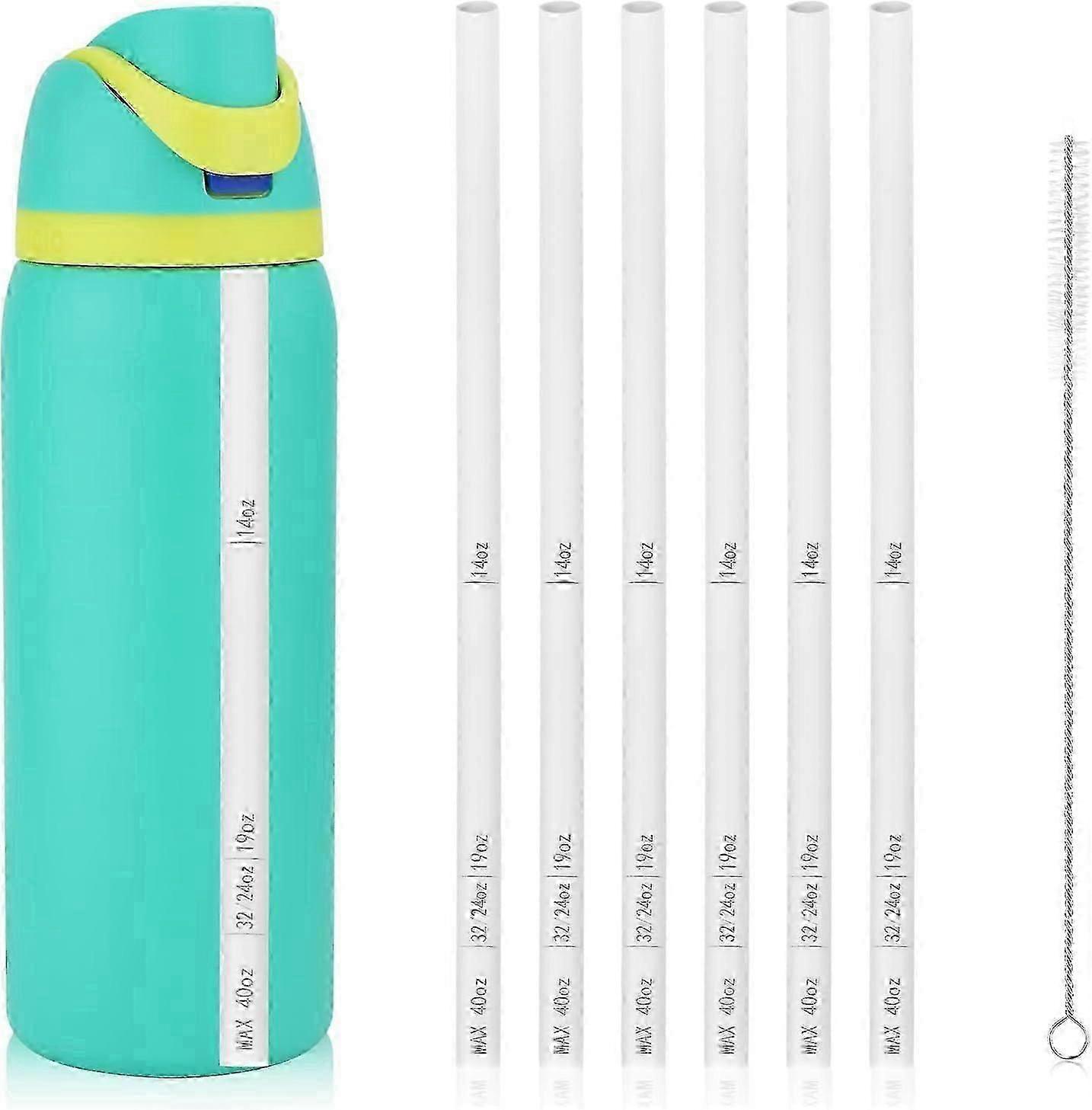 6pcs Plastic Reusable Replacement Straws Compatible with 24&32 Oz Water Bottles